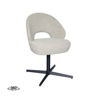 Label51 Eetkamerstoel Saint Tropez | Naturel Royal Boucle | Zwart Metaal