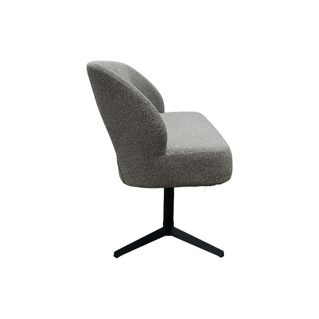 Label51 Eetkamerbank Saint Tropez 190 | Mushroom Royal Boucle | Zwart Metaal