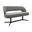 Label51 Eetkamerbank Saint Tropez 190 | Mushroom Royal Boucle | Zwart Metaal