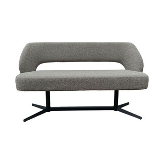 Label51 Eetkamerbank Saint Tropez 190 | Mushroom Royal Boucle | Zwart Metaal