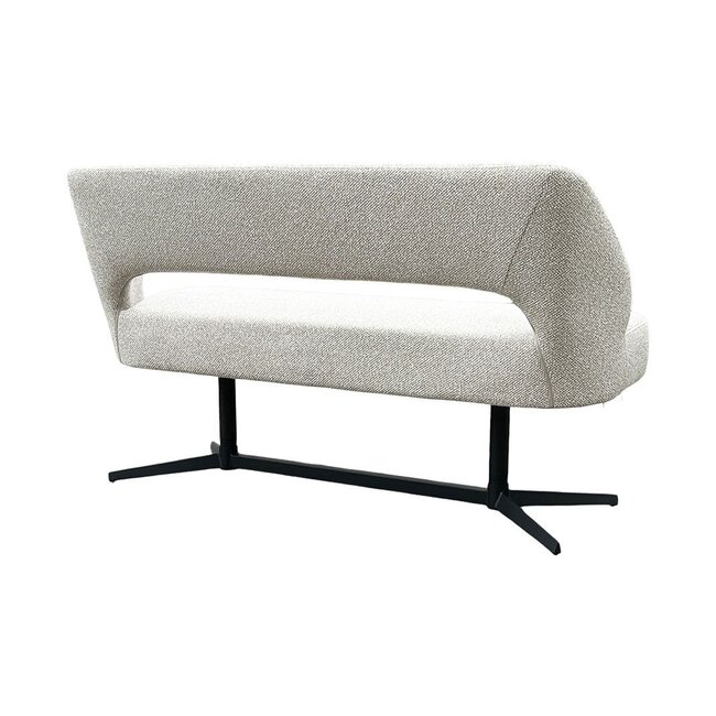 Label51 Eetkamerbank Saint Tropez 190 | Naturel Royal Boucle | Zwart Metaal