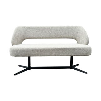 Label51 Eetkamerbank Saint Tropez 190 | Naturel Royal Boucle | Zwart Metaal