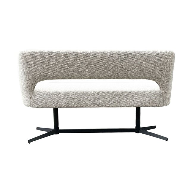 Label51 Eetkamerbank Saint Tropez 150 | Naturel Royal Boucle | Zwart Metaal