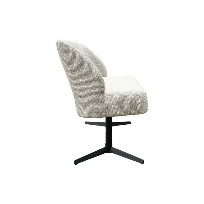Label51 Eetkamerbank Saint Tropez 150 | Naturel Royal Boucle | Zwart Metaal