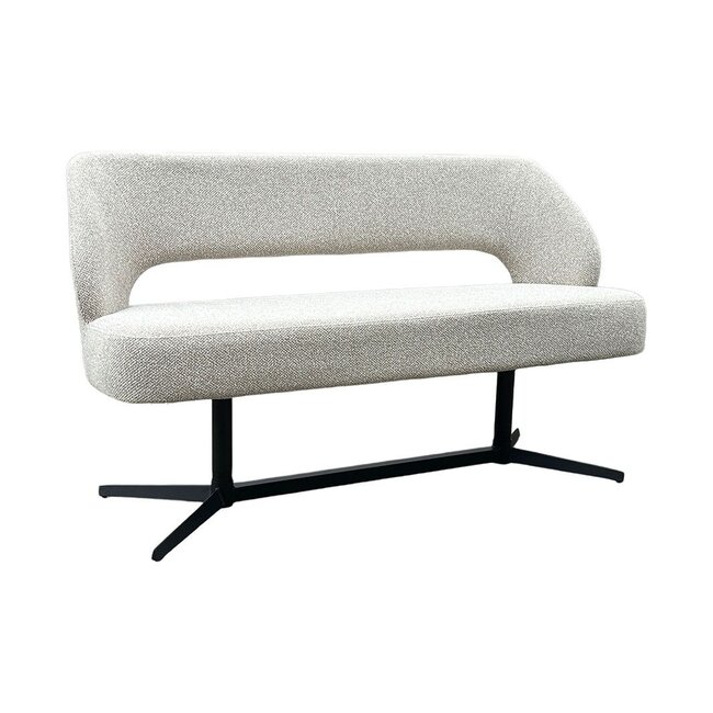 Label51 Eetkamerbank Saint Tropez 150 | Naturel Royal Boucle | Zwart Metaal