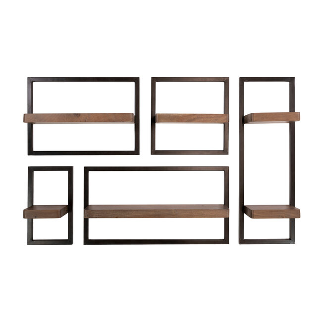 WoonStijl Wandschap Carve set van 5