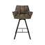 WoonStijl Barstoel raster draaibaar Rich Taupe - Bruin frame