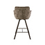 WoonStijl Barstoel raster draaibaar Rich Taupe - Bruin frame