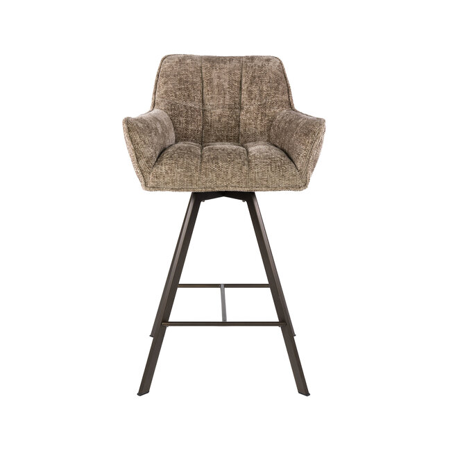 WoonStijl Barstoel raster draaibaar Rich champagne - Bruin frame