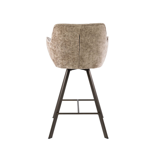 WoonStijl Barstoel raster draaibaar Rich champagne - Bruin frame