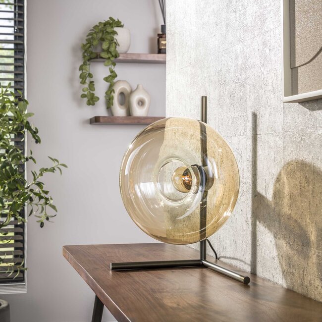 WoonStijl Tafellamp Soll Amber glas