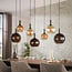 WoonStijl Hanglamp Moka 4+3-lichts Multi bruin