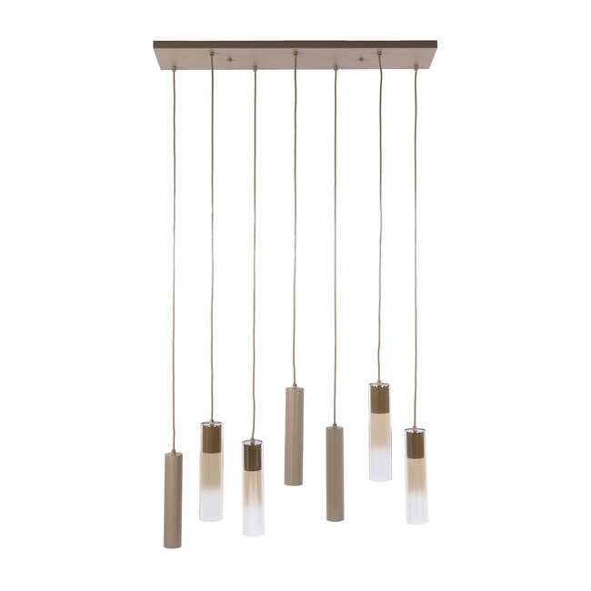 WoonStijl Hanglamp Lungo 4+3-lichts Beige