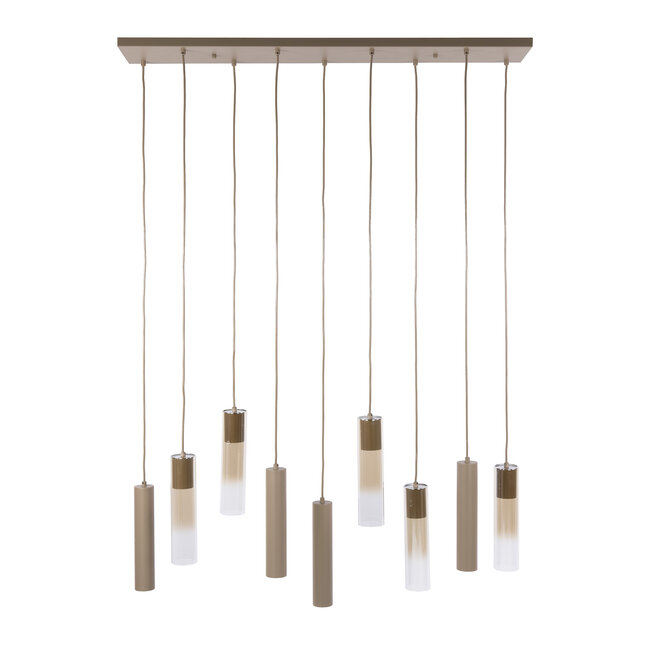 WoonStijl Hanglamp Lungo 5+4-lichts beige