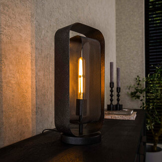 WoonStijl Tafellamp Mesh Rotate 1-lichts Artic zwart