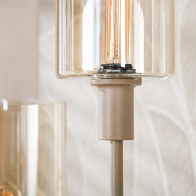 WoonStijl Vloerlamp 3L getrapt Sepiora Beige