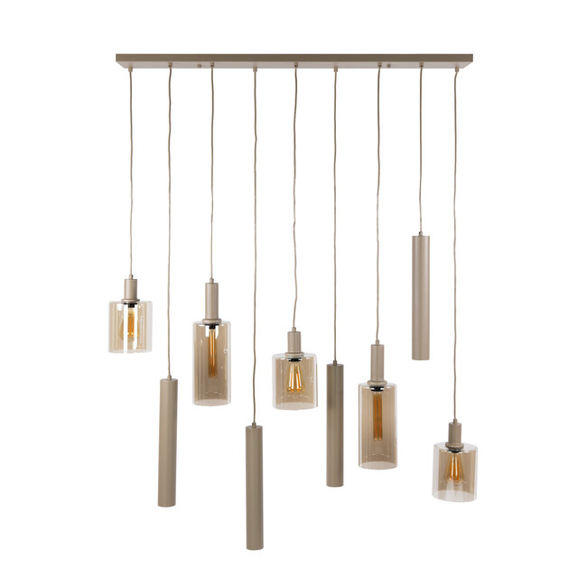 WoonStijl Hanglamp Sepiora 5+4-lichts Sienna beige