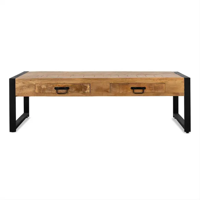 Benoa Salontafel Industrial Mango met lades 140 cm