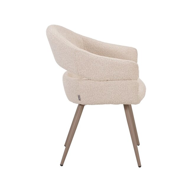 Label51 Eetkamerstoel Pia | Naturel Superb | Taupe Metaal