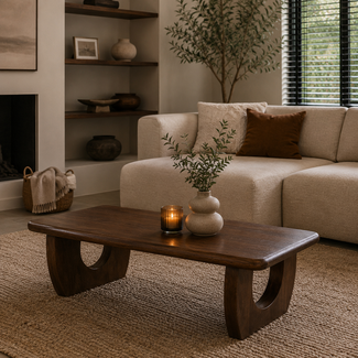 MySons Salontafel Handai 130, Mango Bruin Walnoot