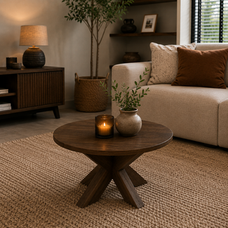 MySons Salontafel Gemini Ø60, Acacia Marron Bruin