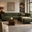 Tower Living Bank Leeds - 2,5 zits + ottomane  Rechts - City 355 Flesgroen - Showroommodel