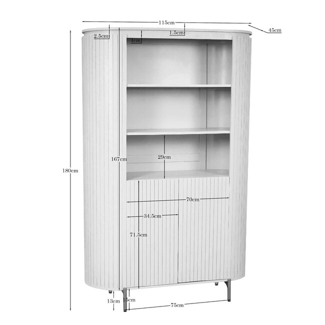 Starfurn Wandkast Solana Bruin Mangohout 115 cm