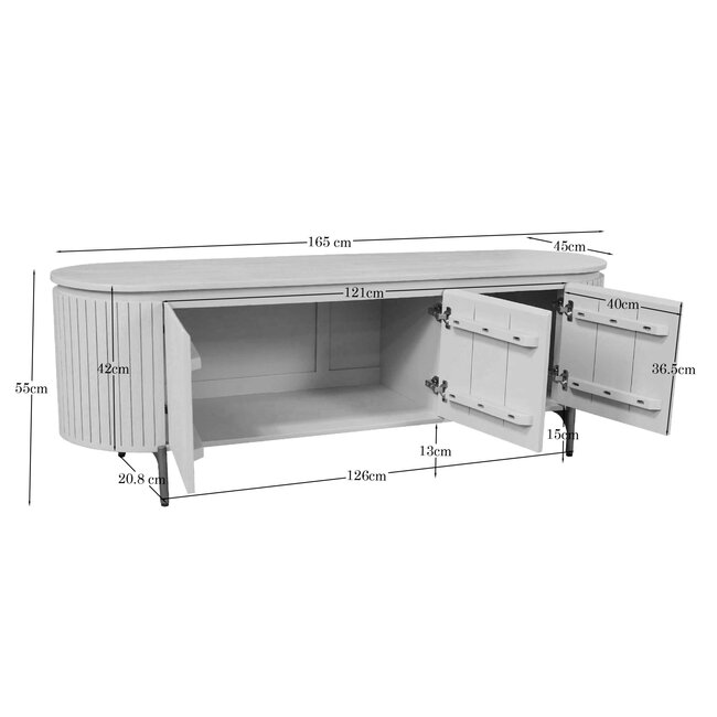Starfurn Tv meubel Solana Bruin Mangohout 165 cm