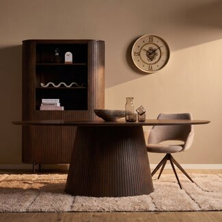 Starfurn Ovale eettafel Solana Bruin Mangohout 240 cm