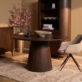 Starfurn Ronde eettafel Solana Bruin Mangohout 150 cm