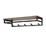 WoonStijl Kapstok Custom roede en hoedenplank 5 haken acacia bruin