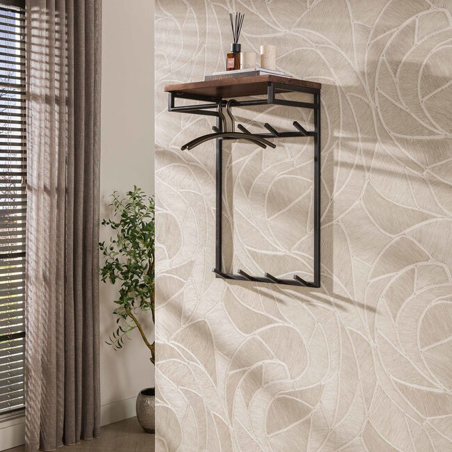 WoonStijl Kapstok Custom hoog roede en hoedenplank 2x4 haken acacia bruin