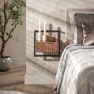WoonStijl Nachtkastje Carve Air XS 1 lade acacia bruin