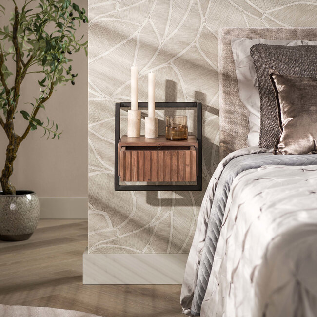 WoonStijl Nachtkastje Carve Air XS 1 lade acacia bruin