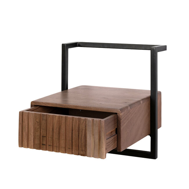 WoonStijl Nachtkastje Carve Air 1 lade acacia bruin
