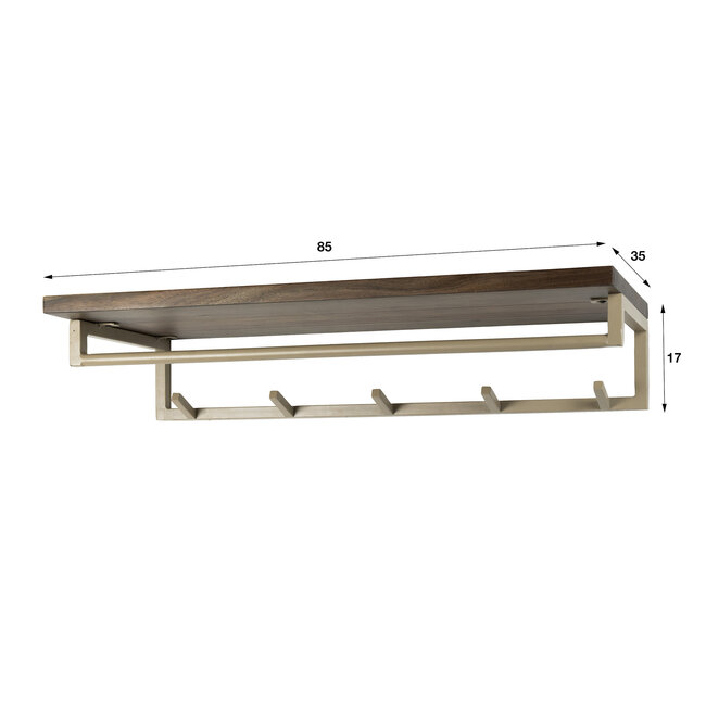 WoonStijl Kapstok Dune 5 haken beige