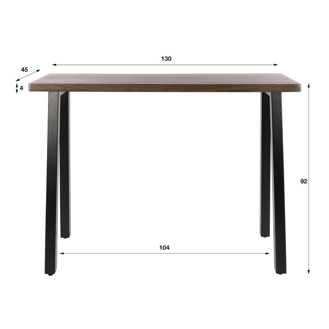 WoonStijl Bartafel Edge Pure 130cm acacia bruin
