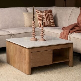Starfurn Vierkante Salontafel Dallas Naturel Mangohout 80 cm