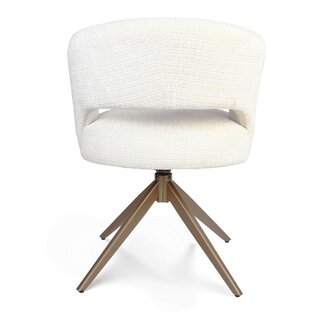 Starfurn Eetkamerstoel Demi | Off White | Poot Bronze | Met armleuning