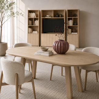 Nijwie Turku eetkamertafel uitschuifbaar 180/240 - Deens ovaal - Natural Oak