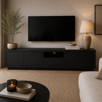 Nijwie TV meubel Tampere 190 cm - Intens zwart