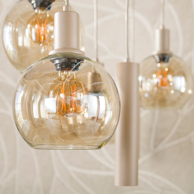 WoonStijl Hanglamp 4+3L Sfera beige