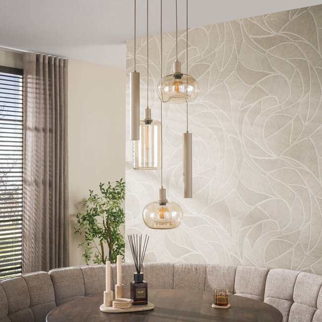 WoonStijl Hanglamp Serene getrapt 5-lichts beige