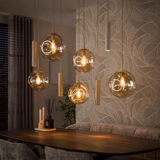 WoonStijl Hanglamp Stellar pendel 5+4-lichts Beige