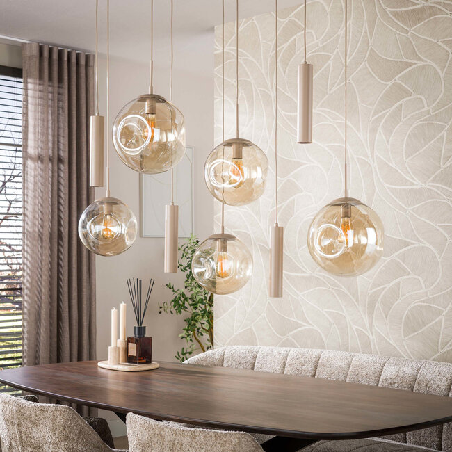 WoonStijl Hanglamp Stellar pendel 5+4-lichts Beige