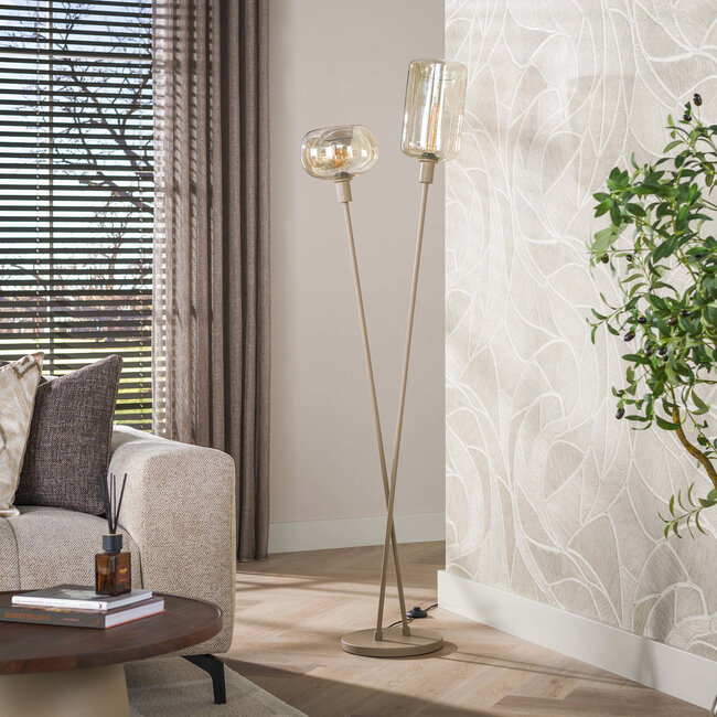 WoonStijl Vloerlamp Serene 2-lichts Beige