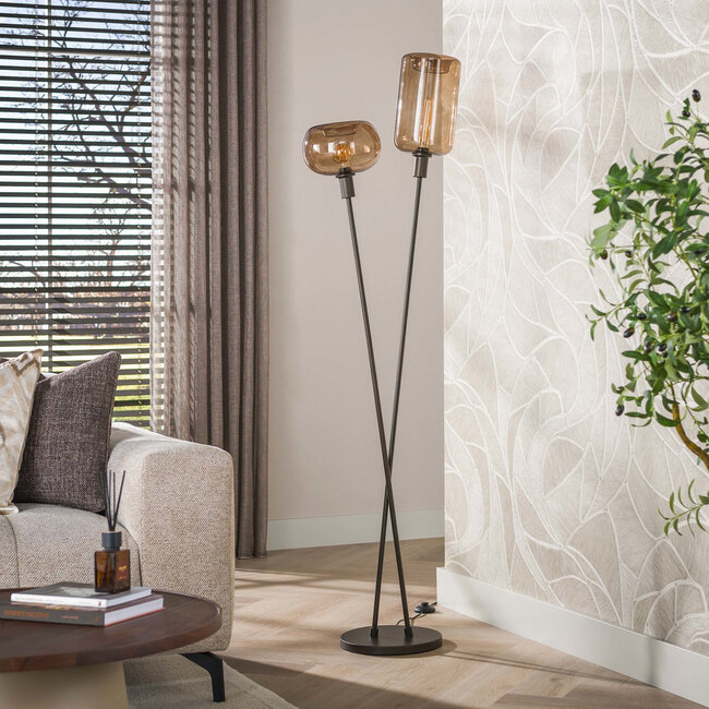 WoonStijl Vloerlamp Serene 2-lichts Sienna Bruin