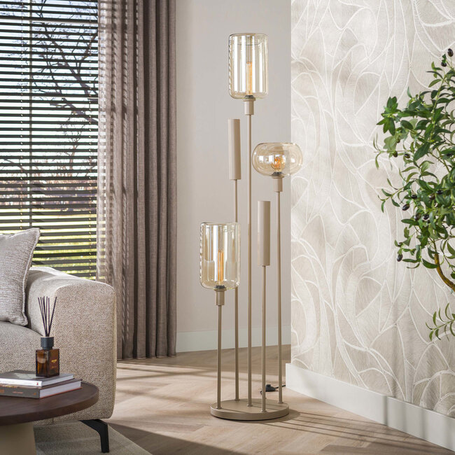 WoonStijl Vloerlamp Serene switch getrapt 2+3-lichts Beige
