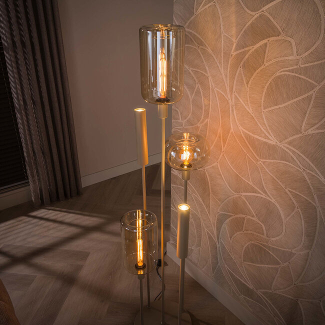 WoonStijl Vloerlamp Serene switch getrapt 2+3-lichts Beige