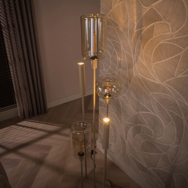WoonStijl Vloerlamp Serene switch getrapt 2+3-lichts Beige